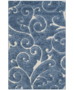 Safavieh Shag Light Blue and Cream 4' x 6' Area Rug