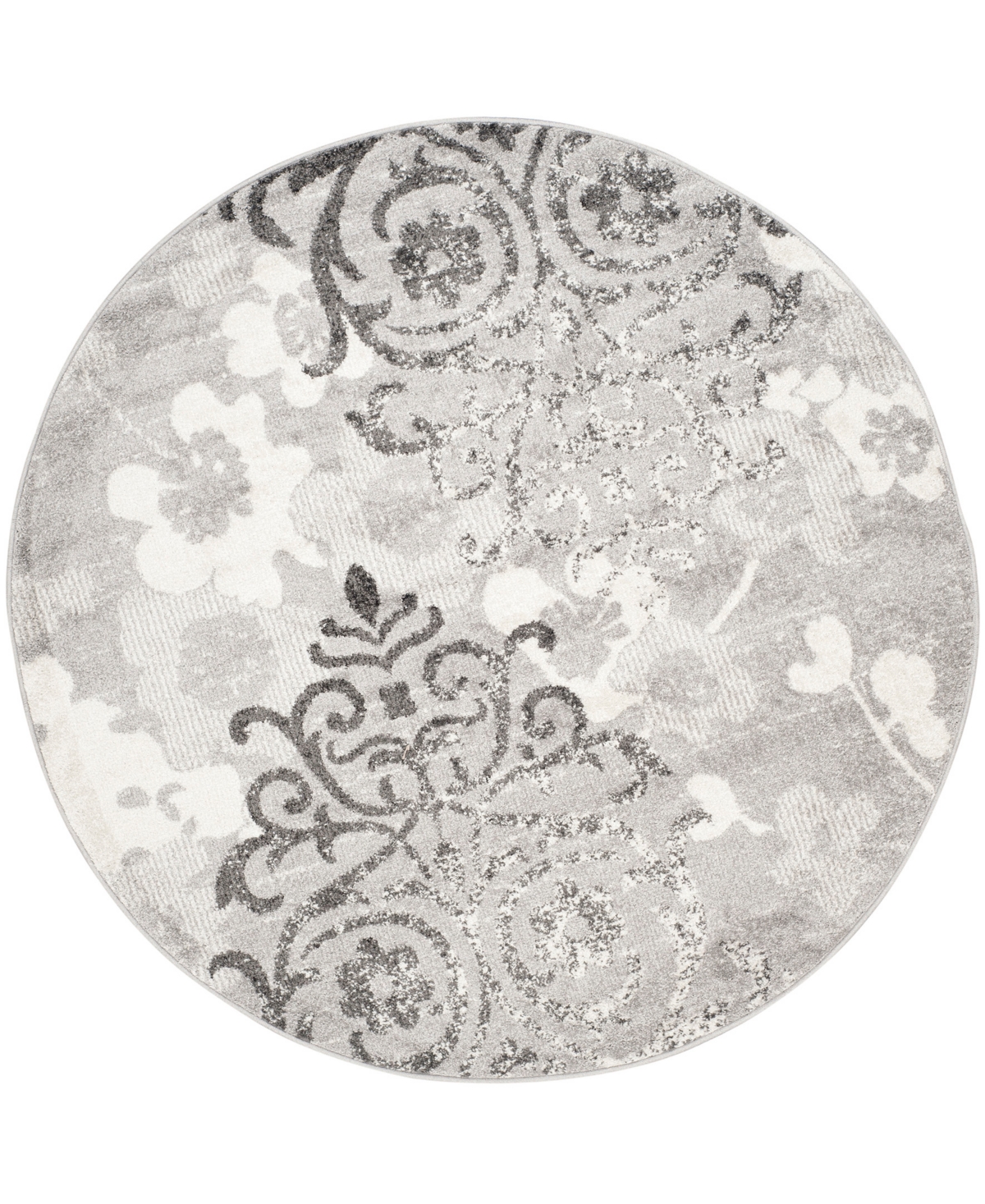 Safavieh Adirondack Silver and Ivory 10' x 10' Round Area Rug - Silver