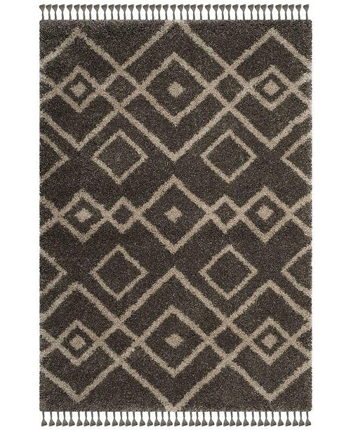 Safavieh Moroccan Fringe Shag Gray And Cream 8 X 10 Area Rug Reviews Rugs Macy S