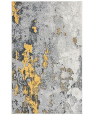 Adirondack Gray and Yellow 4' x 6' Area Rug