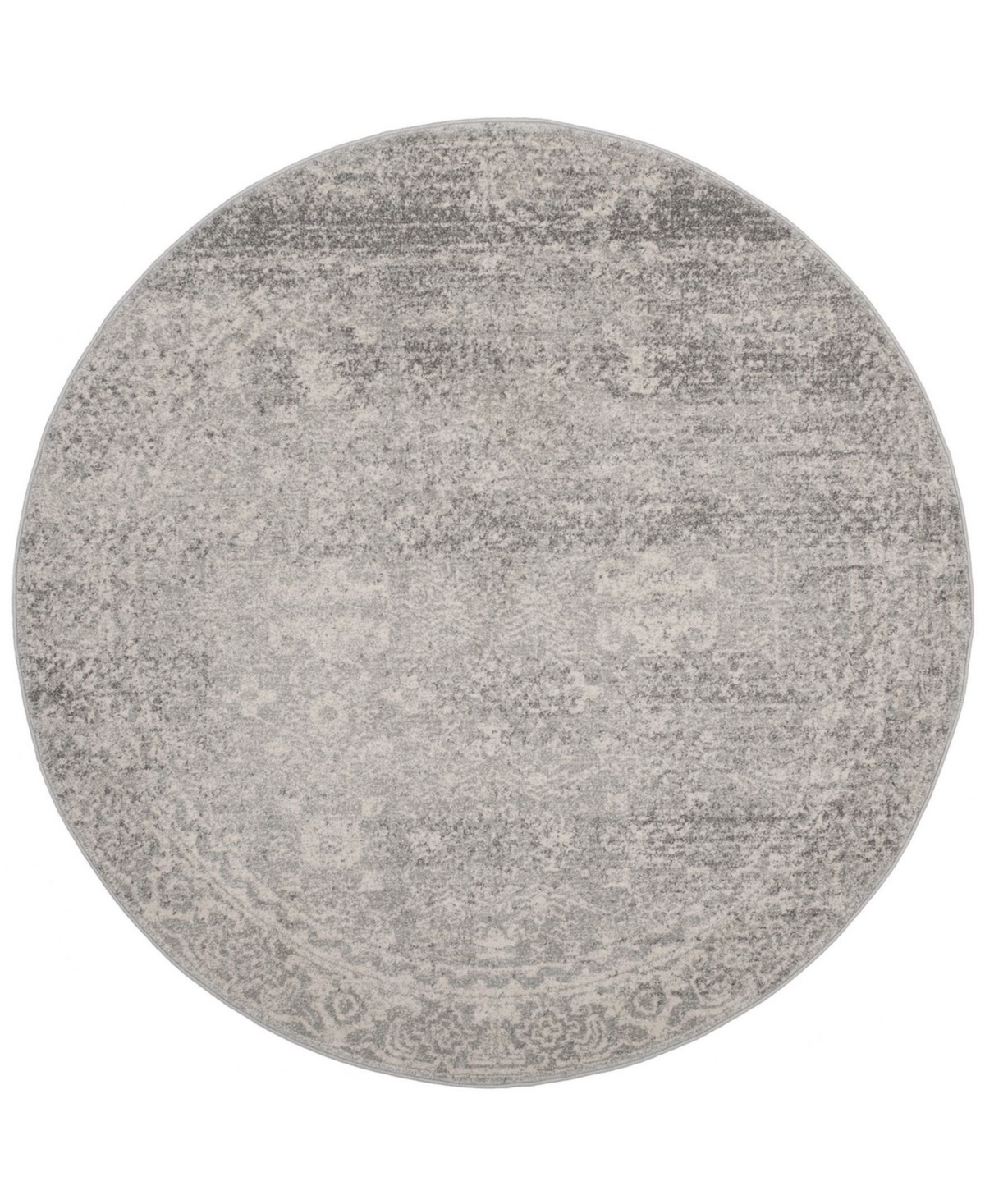 Safavieh Evoke Silver and Ivory 9' x 9' Round Area Rug - Silver