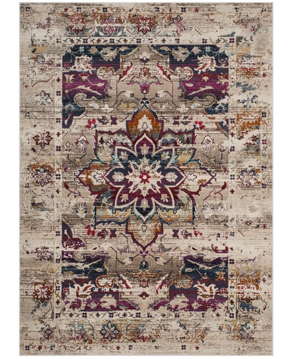 Safavieh Baldwin Cream and Fuchsia 10' x 14' Area Rug - Cream