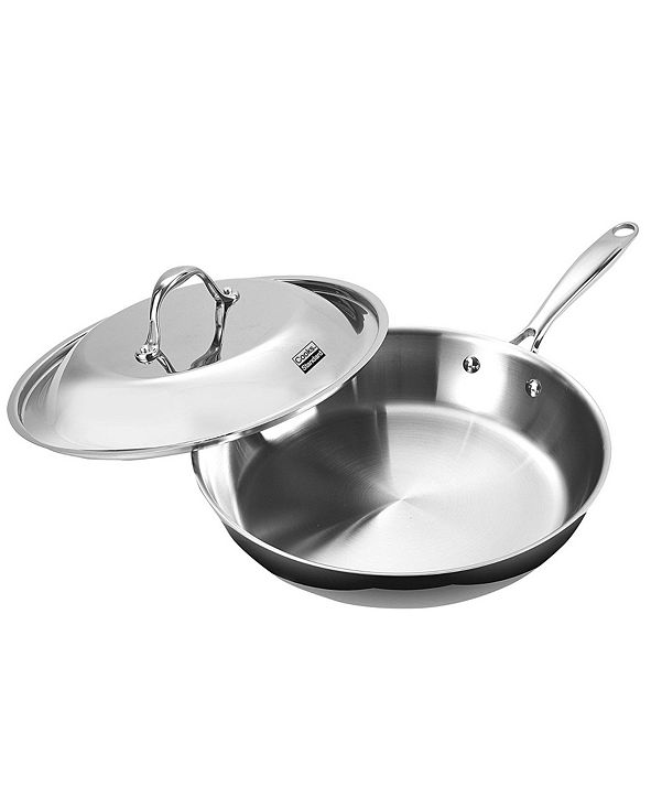Cooks Standard 12" MultiPly Clad Stainless Steel Fry Pan with Dome Lid
