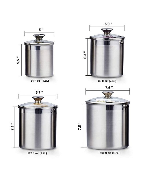 Cooks Standard 4-Piece Stainless Steel Canister Set & Reviews - Kitchen Gadgets - Kitchen - Macy's