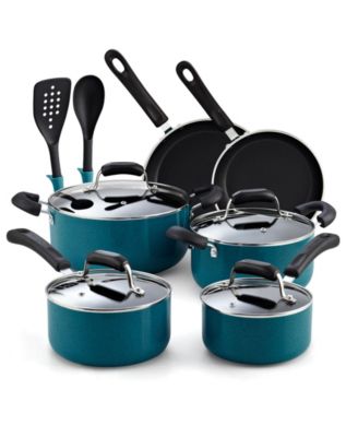 Cookware Set Healthy Ceramic Nonstick Kitchen 12 Piece Pots and Pans  Turquoise