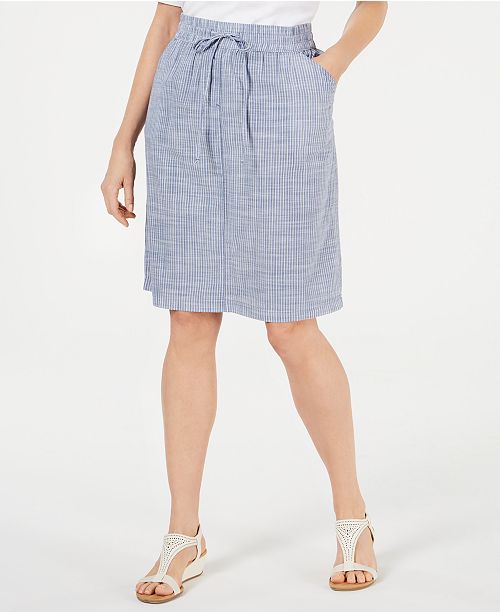 Karen Scott Petite Cotton Drawstring Skirt Created For Macy S