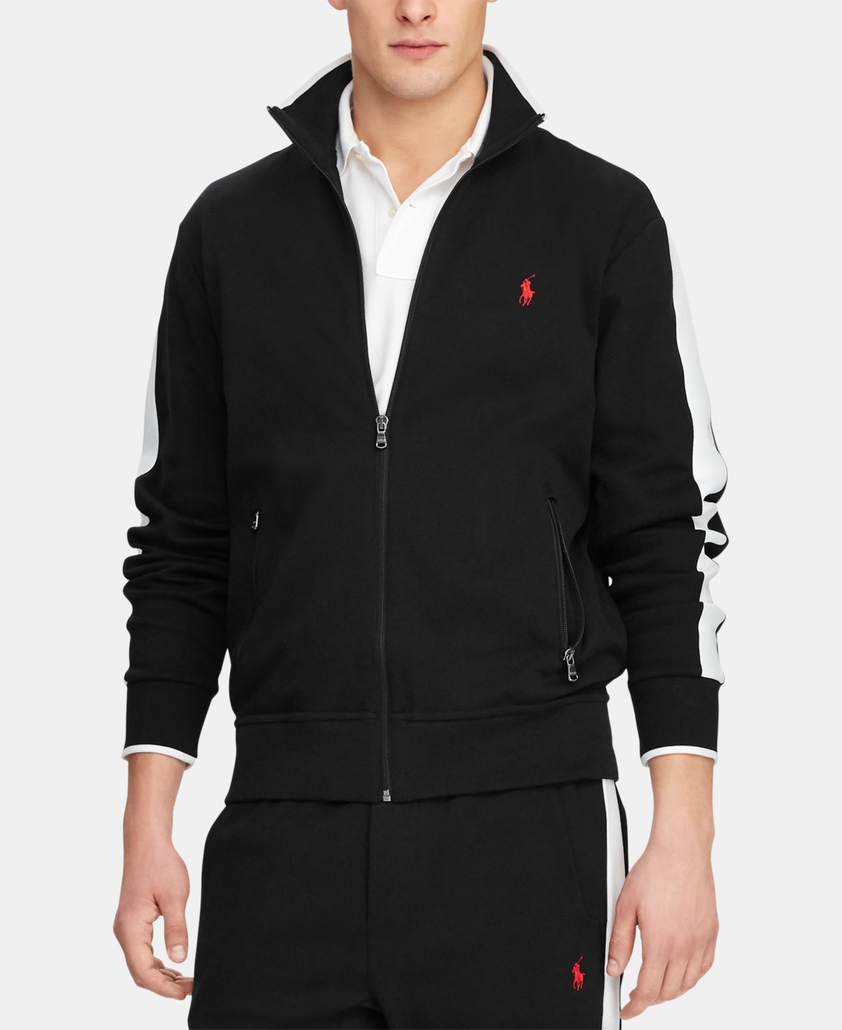 Polo Ralph Lauren Men's Big & Tall Soft Cotton Track Jacket In Polo Black