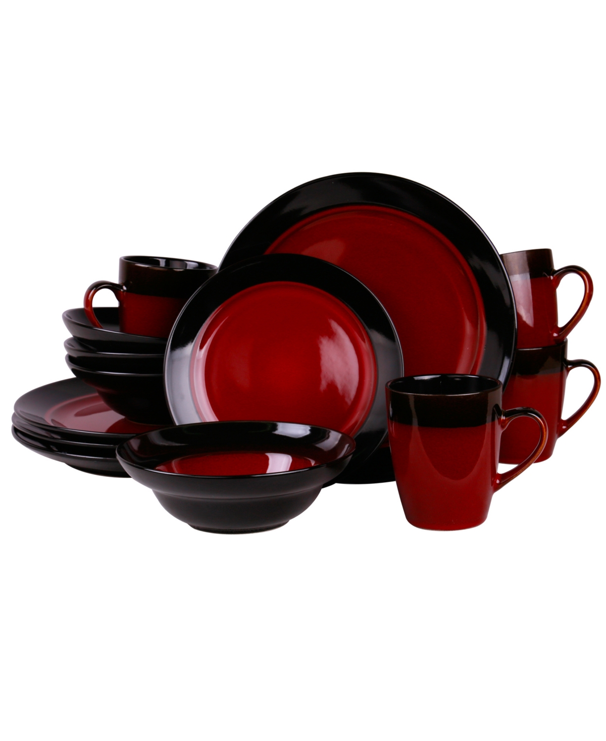 Tanizia 16 Pc. Dinnerware Set, Service for 4 - Red