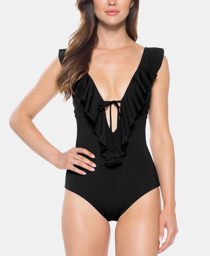 Becca Socialite Plunging One Piece Swimsuit Macy s