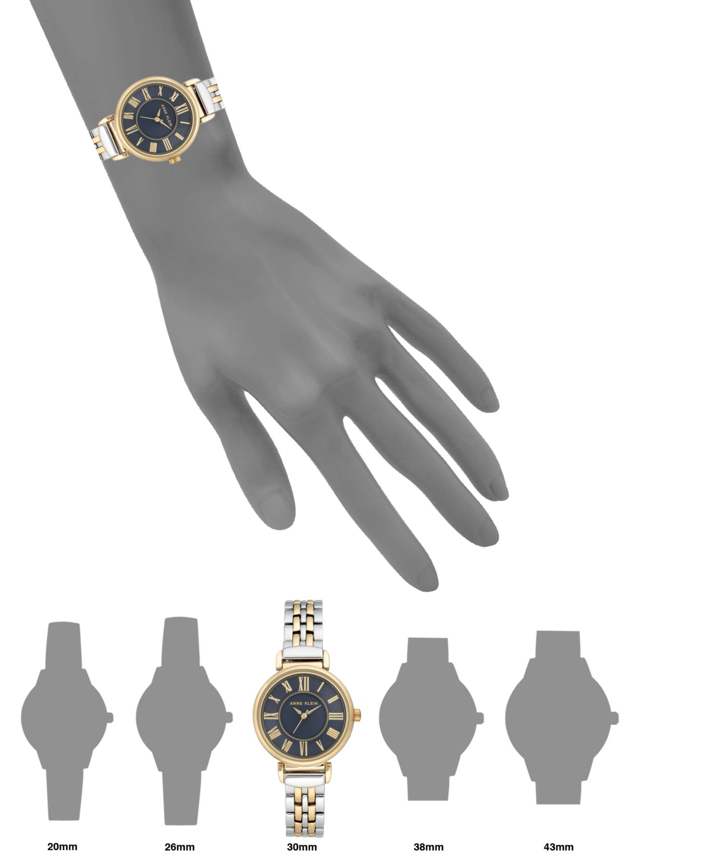 Женские часы Anne Klein Two-Tone Bracelet Watch 30mm — фото 4