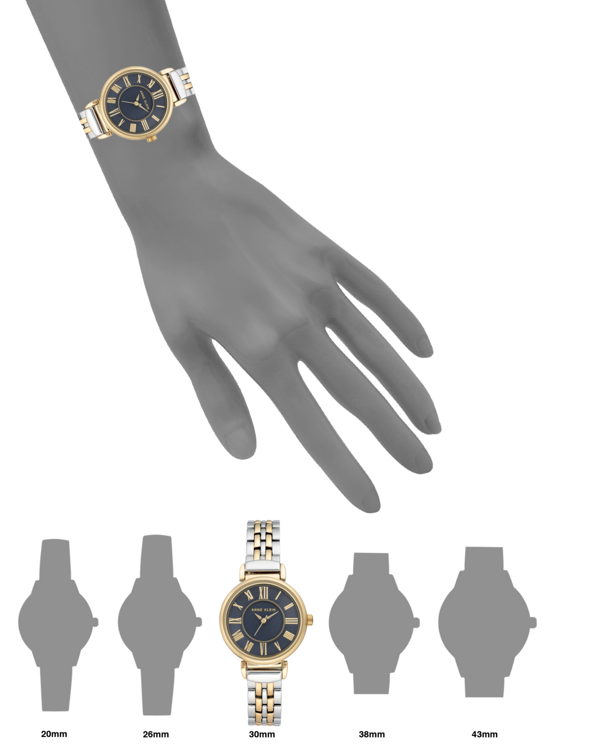 Shop Anne Klein Women's Two-tone Bracelet Watch 30mm In Navy
