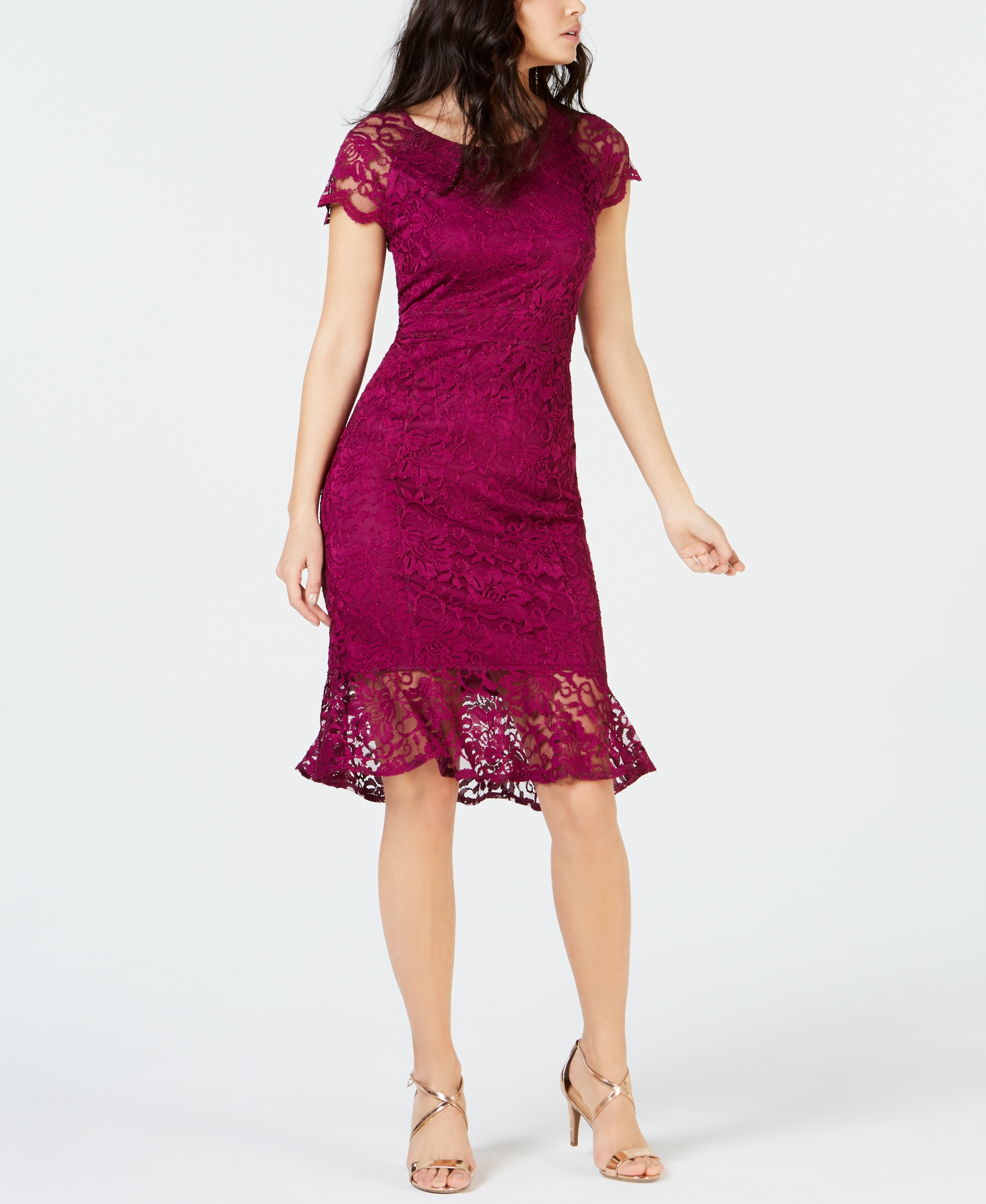 Thalia sodi short sleeve lace dress top