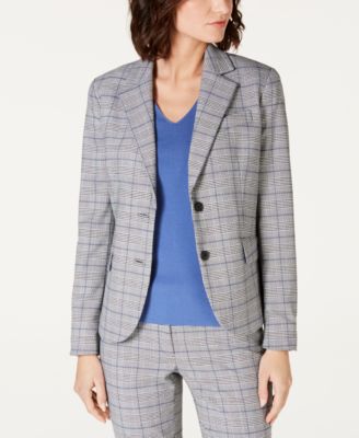 Anne Klein - Two-Button Plaid Jacket