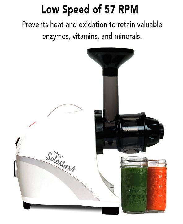 Tribest Solostar 4 Horizontal SingleAuger Slow Masticating Juicer