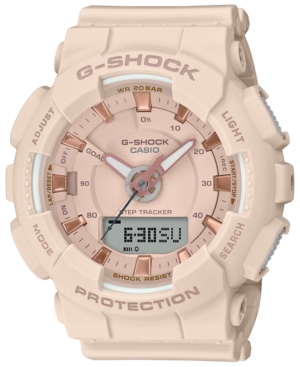 image of G-Shock Women-s Analog-Digital Step Tracker Pink Resin Strap Watch 49.5mm