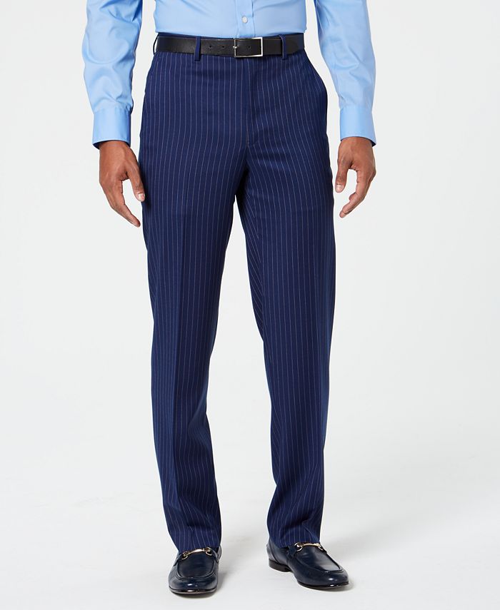 Sean John Men's Classic-Fit Stretch Blue/Pink Pinstripe Suit Pants - Macy's