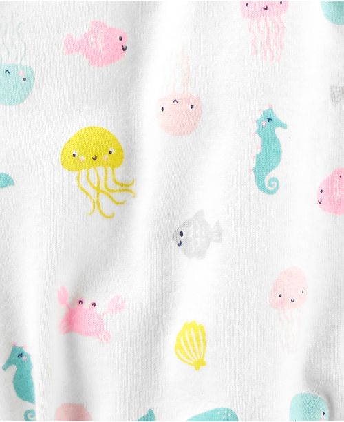 Cute Baby Whales Pattern Cotton Romper