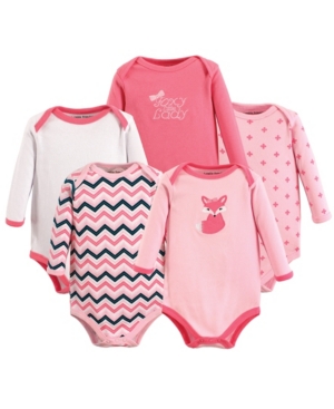Luvable Friends Long-Sleeve Bodysuits 5-Pack 0-24 Months