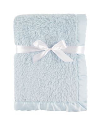 Sherpa Plush Blanket with Satin Binding