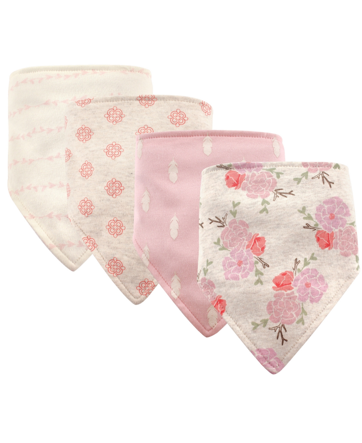 Hudson Baby Infant Girl Cotton Bandana Bibs 4pk