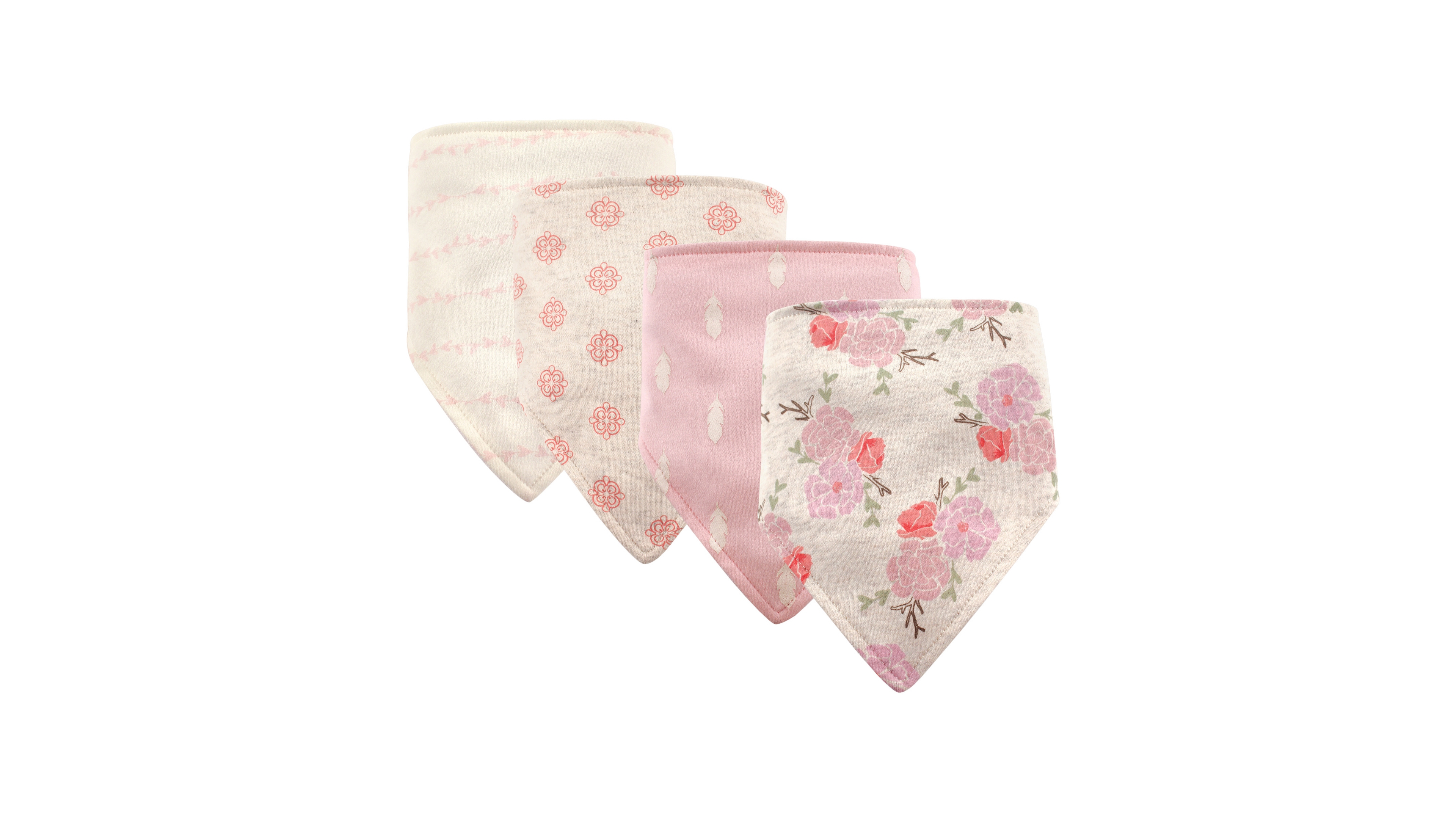 Hudson Baby Infant Girl Cotton Bandana Bibs 4pk