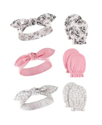 Baby Girls Hudson Cotton Headband and Scratch Mitten Set