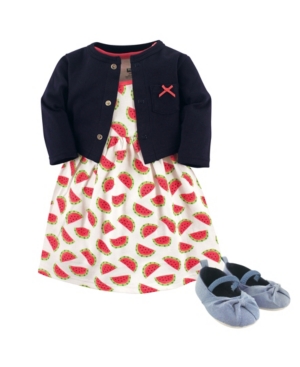 Hudson Baby Dress Cardigan and Shoes 3-Piece Set 0-18 Months