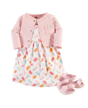 Hudson Baby Dress Cardigan and Shoes 3-Piece Set 0-18 Months