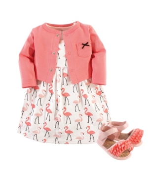 Hudson Baby Dress Cardigan and Shoes 3-Piece Set 0-18 Months