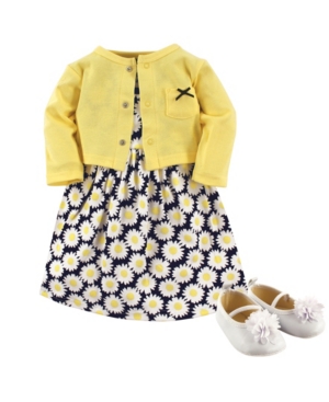 Hudson Baby Dress Cardigan and Shoes 3-Piece Set 0-18 Months