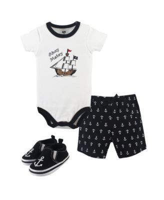 Baby Boys Hudson Cotton Bodysuit, Shorts and Shoe Set