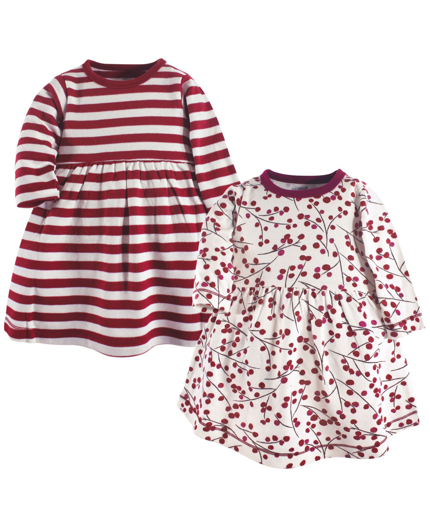 Baby Girls Natural Long-Sleeve Dress Pair