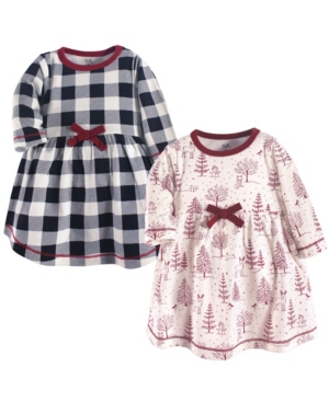 Touched by Nature Baby and Toddler Girls Winter Woodland Youth Long-Sleeve Dresses Pack of 2