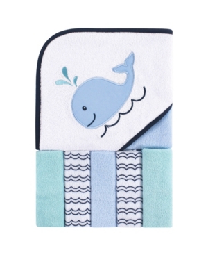 Luvable Friends Hooded Towel with Washcloths 6-Piece Set One Size