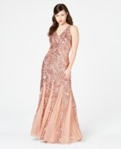 One Night Only Rose Gold Sequin Embellished Revealing She