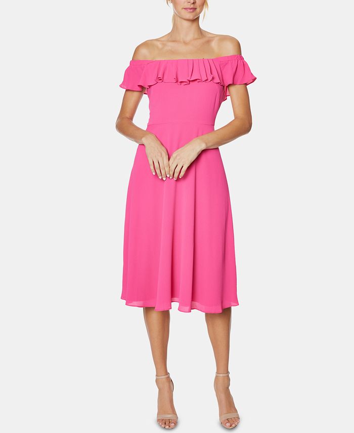 Betsey Johnson Off The Shoulder Midi Dress Macy s
