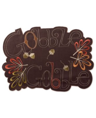 Design Imports Embroidered Gobble Placemat, Set of 4