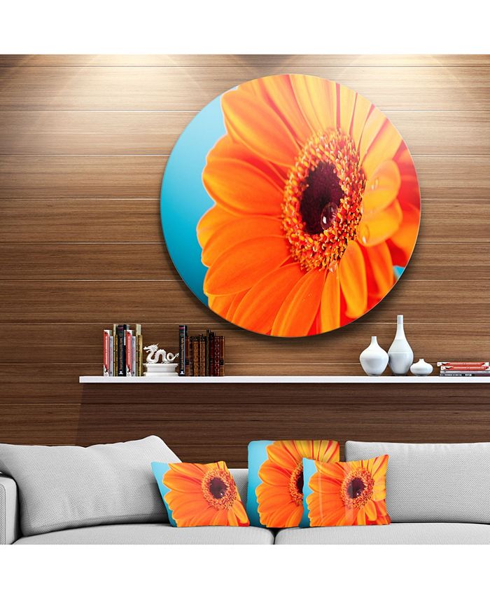 Design Art Designart 'Orange Daisy Gerbera Flower Close Up' Disc ...