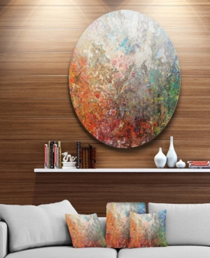 Design Art Designart 'board Stained Abstract Art' Disc Abstract Circle Metal Wall Art In Orange