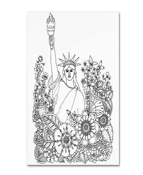Trademark Global Kcdoodleart Flower Girls 8 Canvas Art 1 X 20