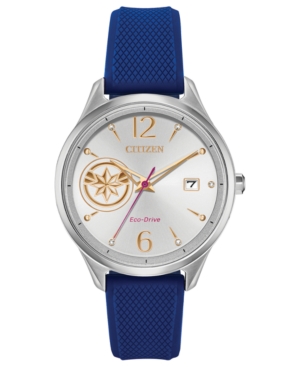 image of Marvel by Citizen Eco-Drive Unisex Captain Marvel Blue Strap Watch 37mm