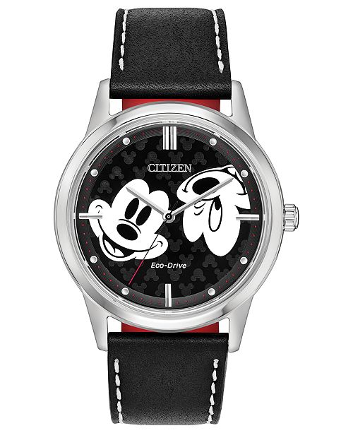 Citizen Eco Drive Unisex Mickey Mouse Black Strap Watch 40mm Reviews All Fine Jewelry Jewelry Watches Macy S