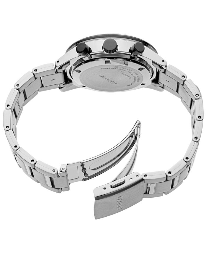 Seiko Men's Chronograph Stainless Steel Bracelet Watch 42.7mm - Macy's