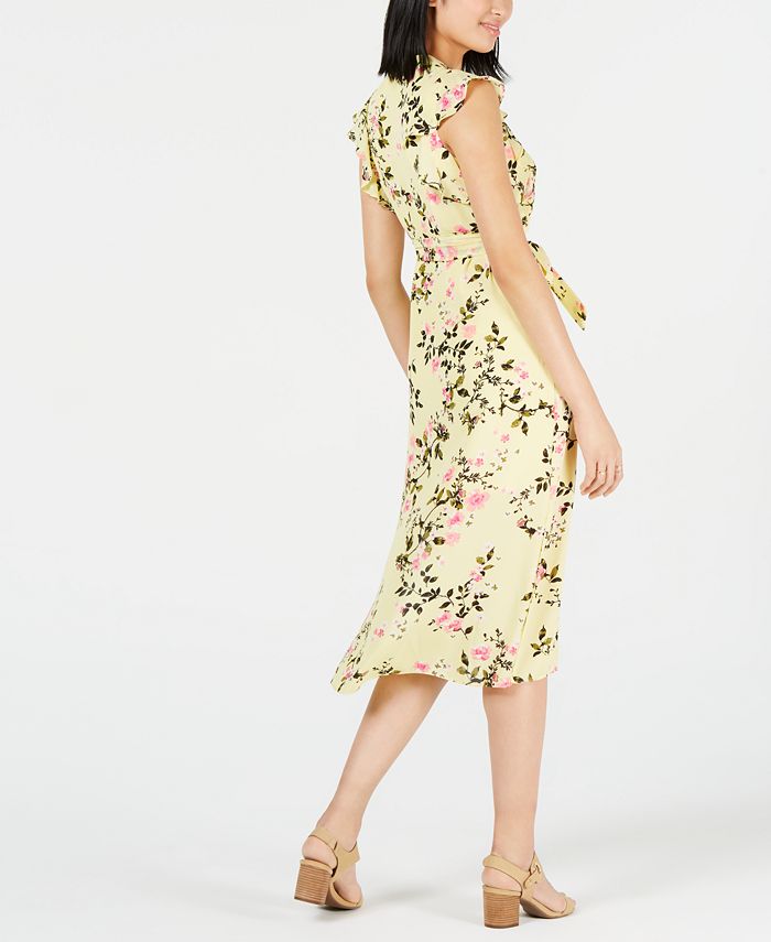Robe Mi-longue Maison Jules à Empiècement Froid (cold-shoulder) Imprimé Floral, Taille S, Neuve