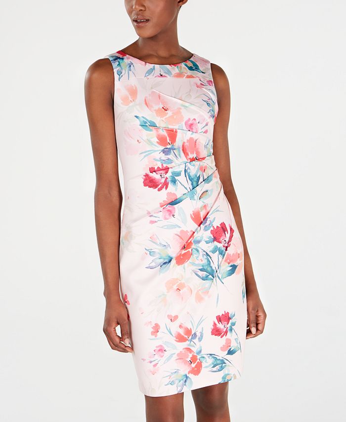 Calvin Klein Petite Floral-Print Starburst Sheath Dress & Reviews ...
