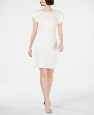 calvin klein flutter sleeve sheath dress