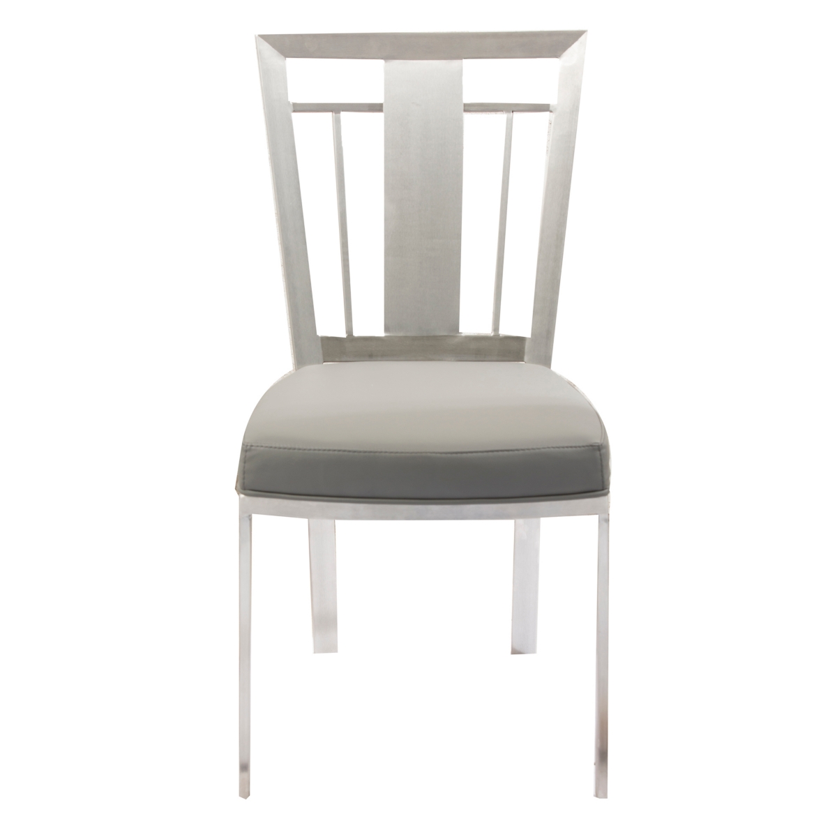 Cleo Contemporary Dining Chair and Stainless Steel - Set of 2 - Gray