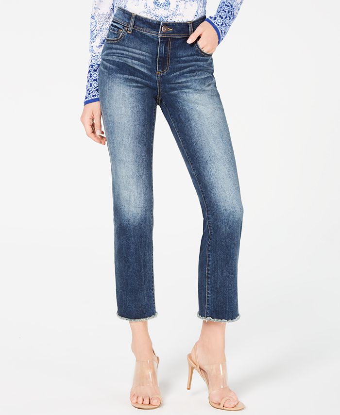 INC International Concepts INC RawHem StraightLeg Cropped Jeans