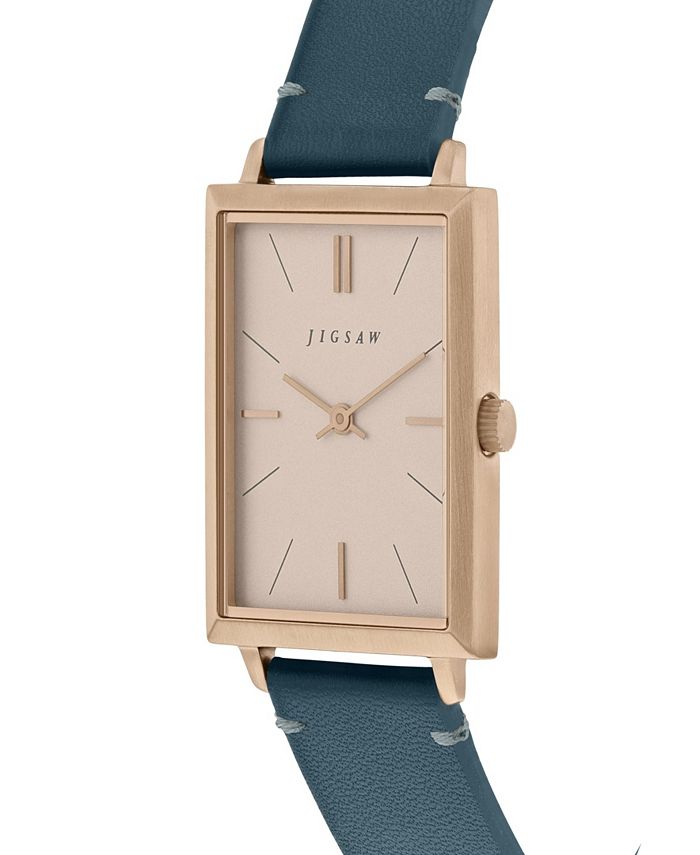 Jigsaw Ladies Watch, Rectangular Gold Stainless Steel Case, Rose Gold