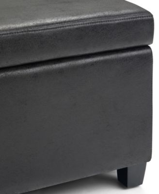 Avalon Contemporary Rectangle Storage Ottoman Bench 